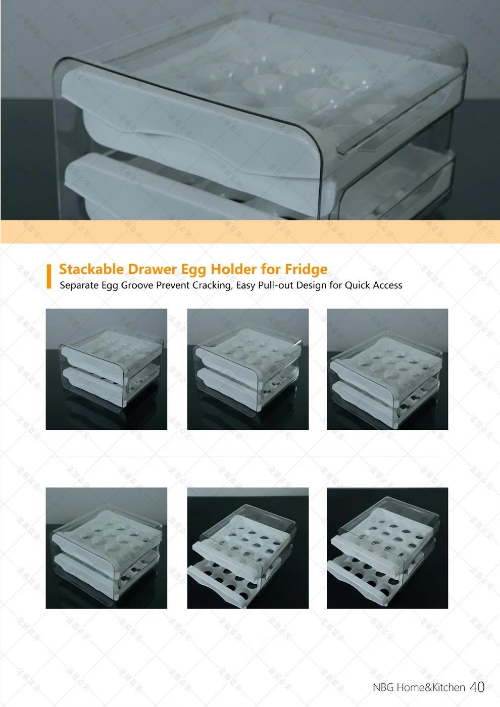 Stackable refrigerator egg holder