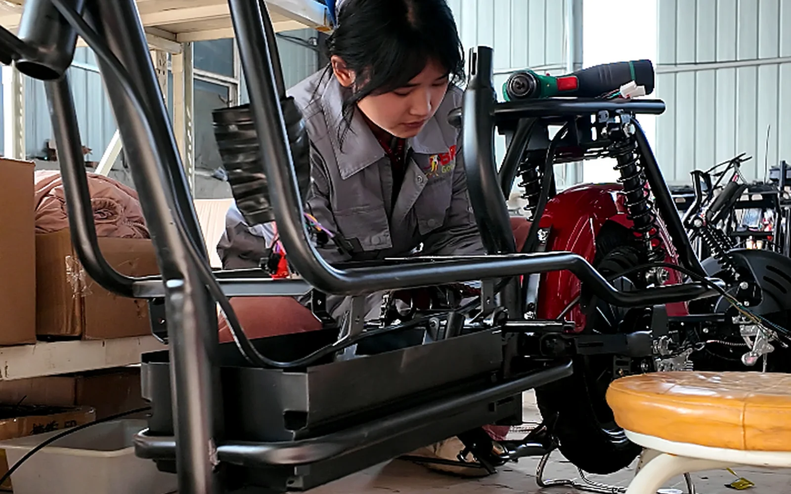 NBG Auto Parts e-bike assembly process